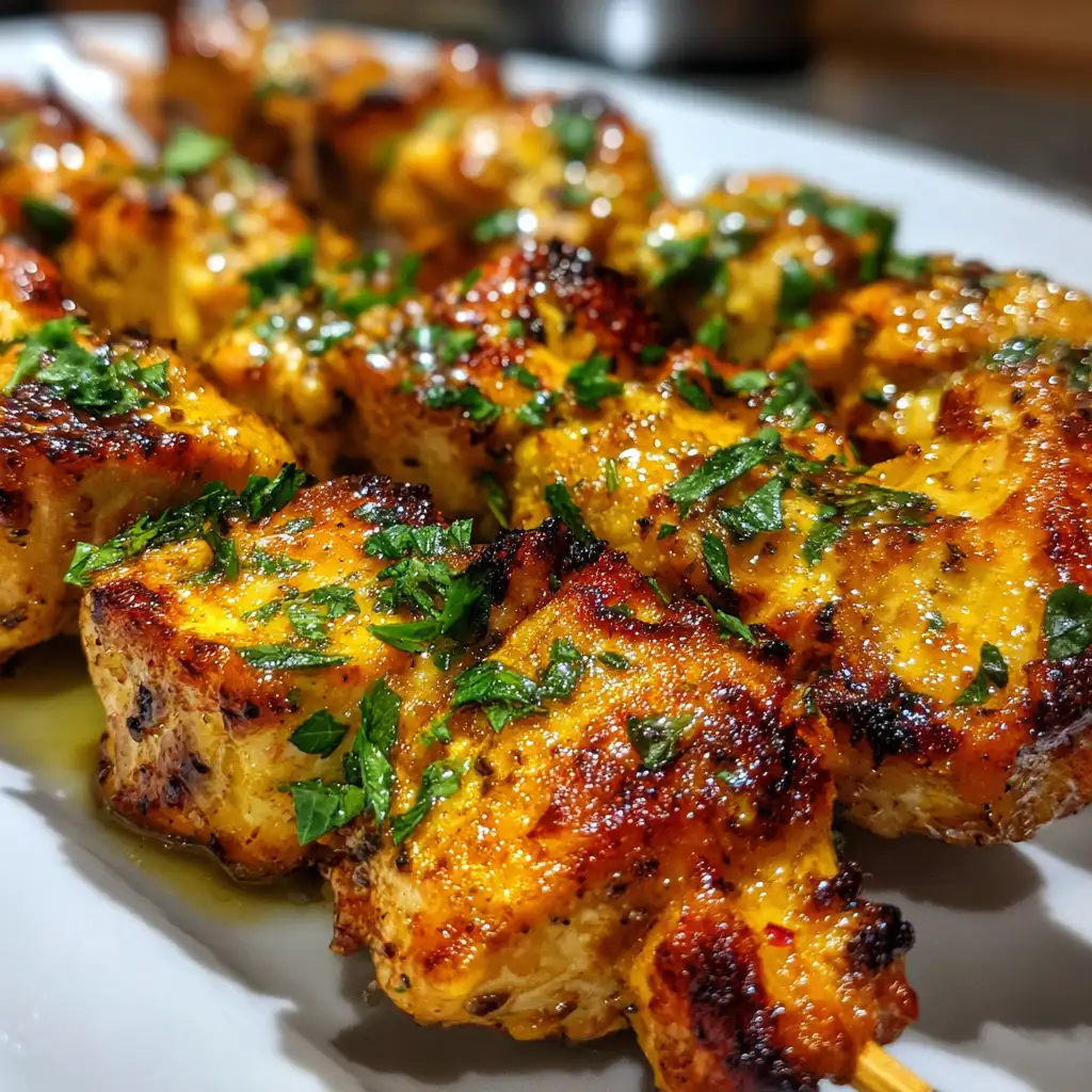 Lemon pepper chicken skewers in air fryer are irresistible!