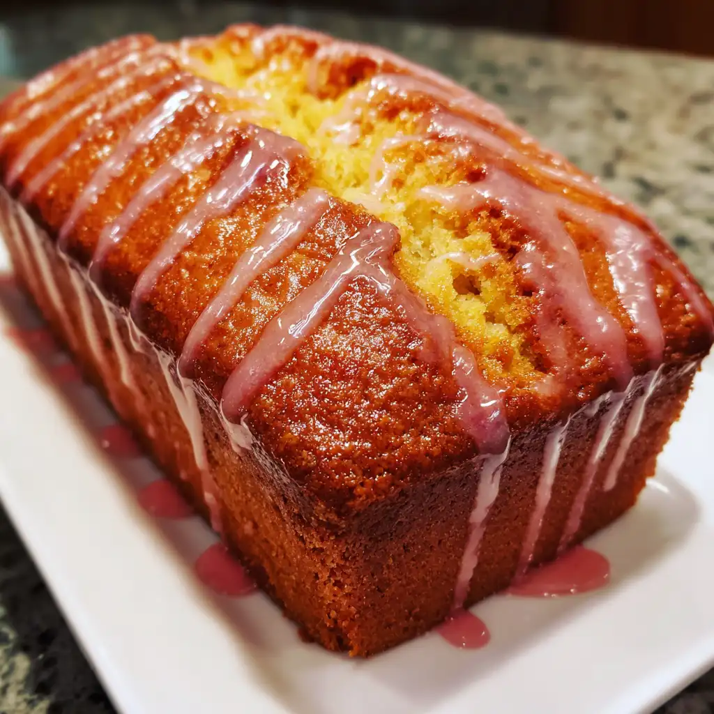 Lemon rhubarb loaf recipe with glaze will amaze you!