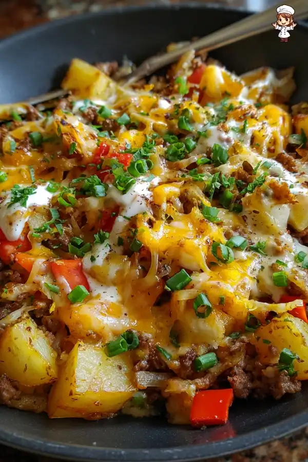 Loaded Beef and Potato Skillet A Quick, Tasty Meal!
