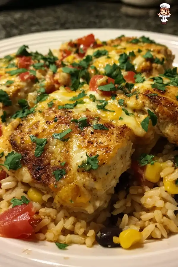 Mexican queso chicken and rice