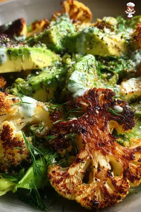 Roasted cauliflower green goddess salad recipe