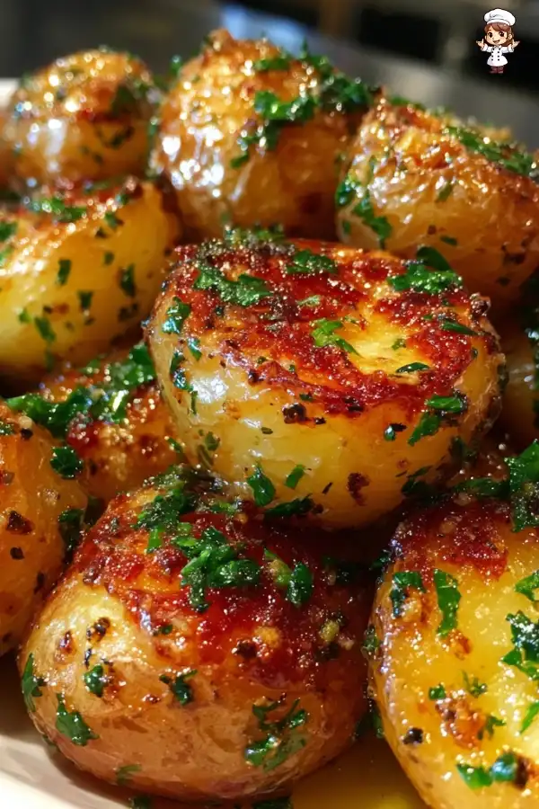 Roasted garlic parmesan butter potatoes