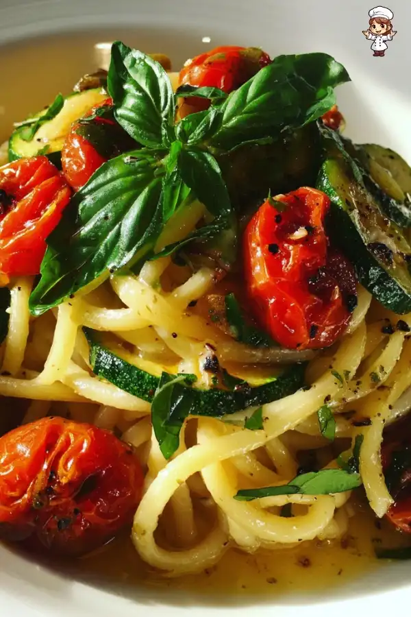 Zucchini and tomato pasta