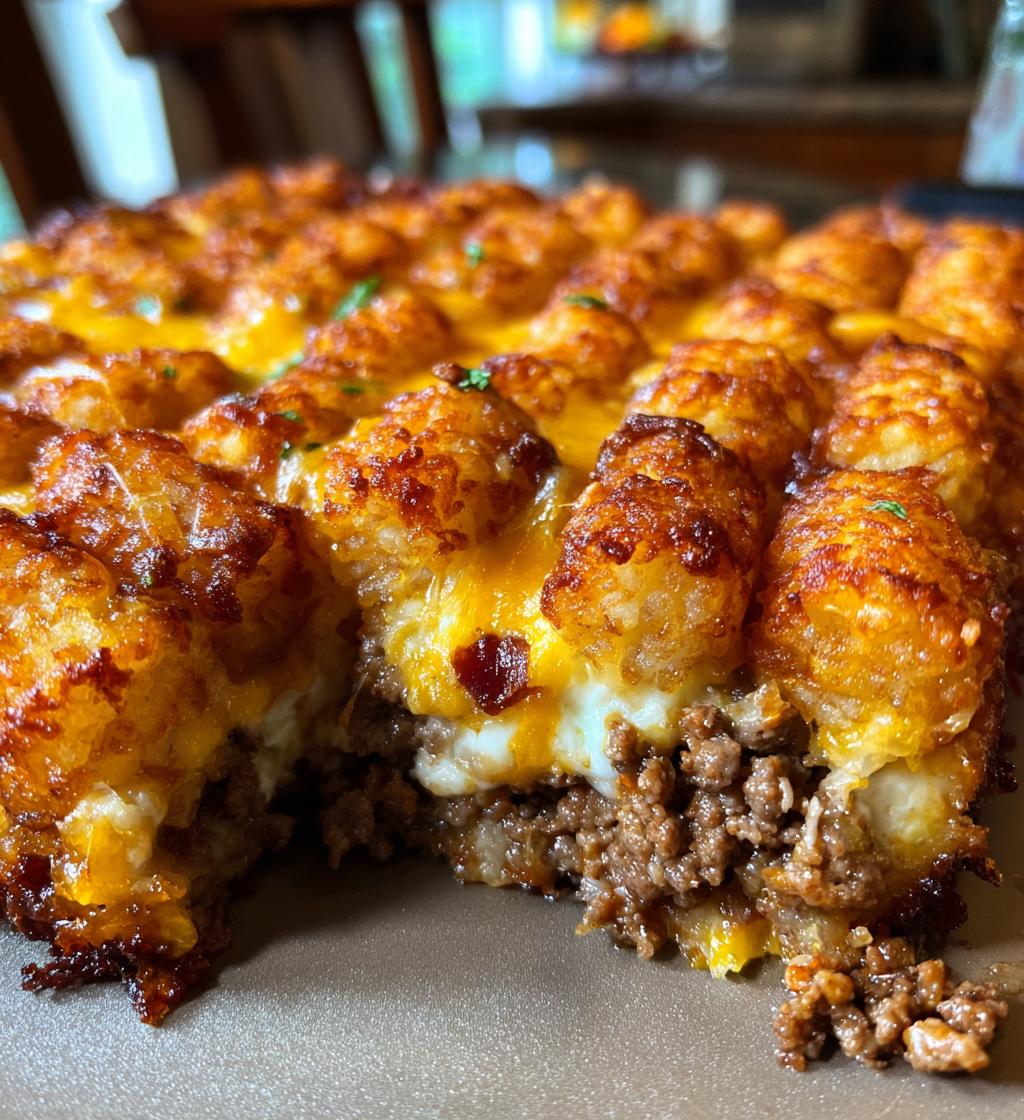 bacon cheeseburger tater tot casserole