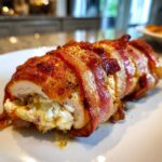 bacon wrapped cream cheese stuffed chicken breast