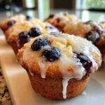 blueberry muffins with lemon glaze