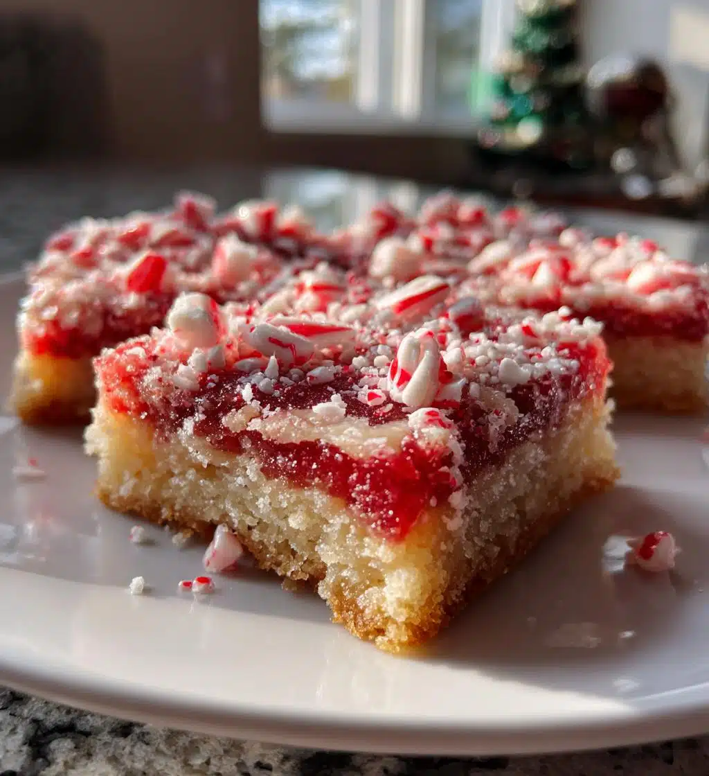 candy cane kiss sugar cookie bars - detail 1
