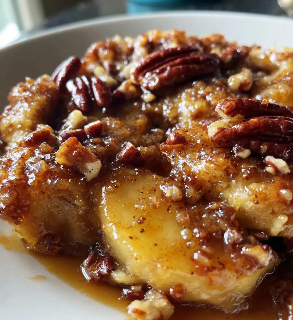 caramel apple pecan cobbler - detail 1