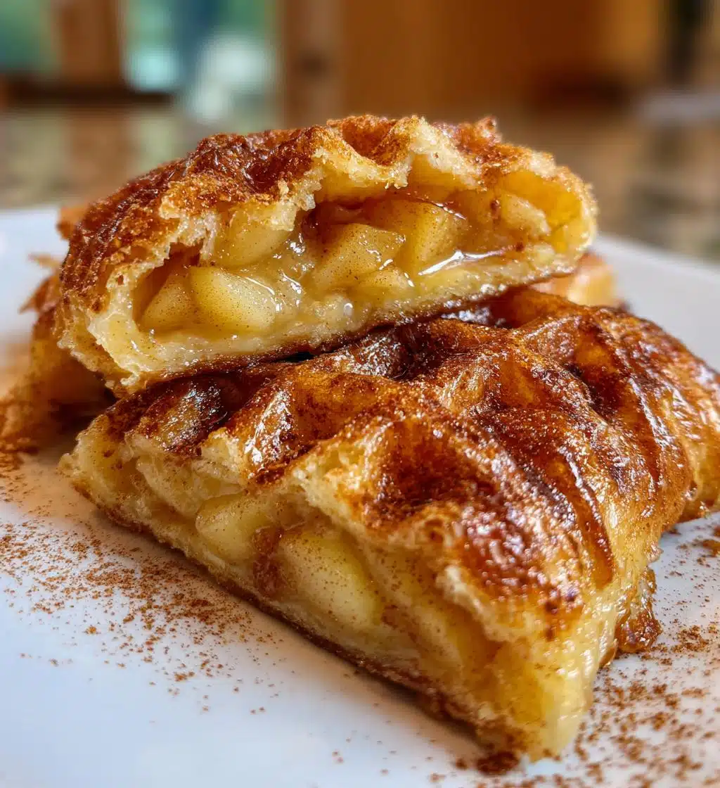 caramelized apple waffle pastries - detail 1