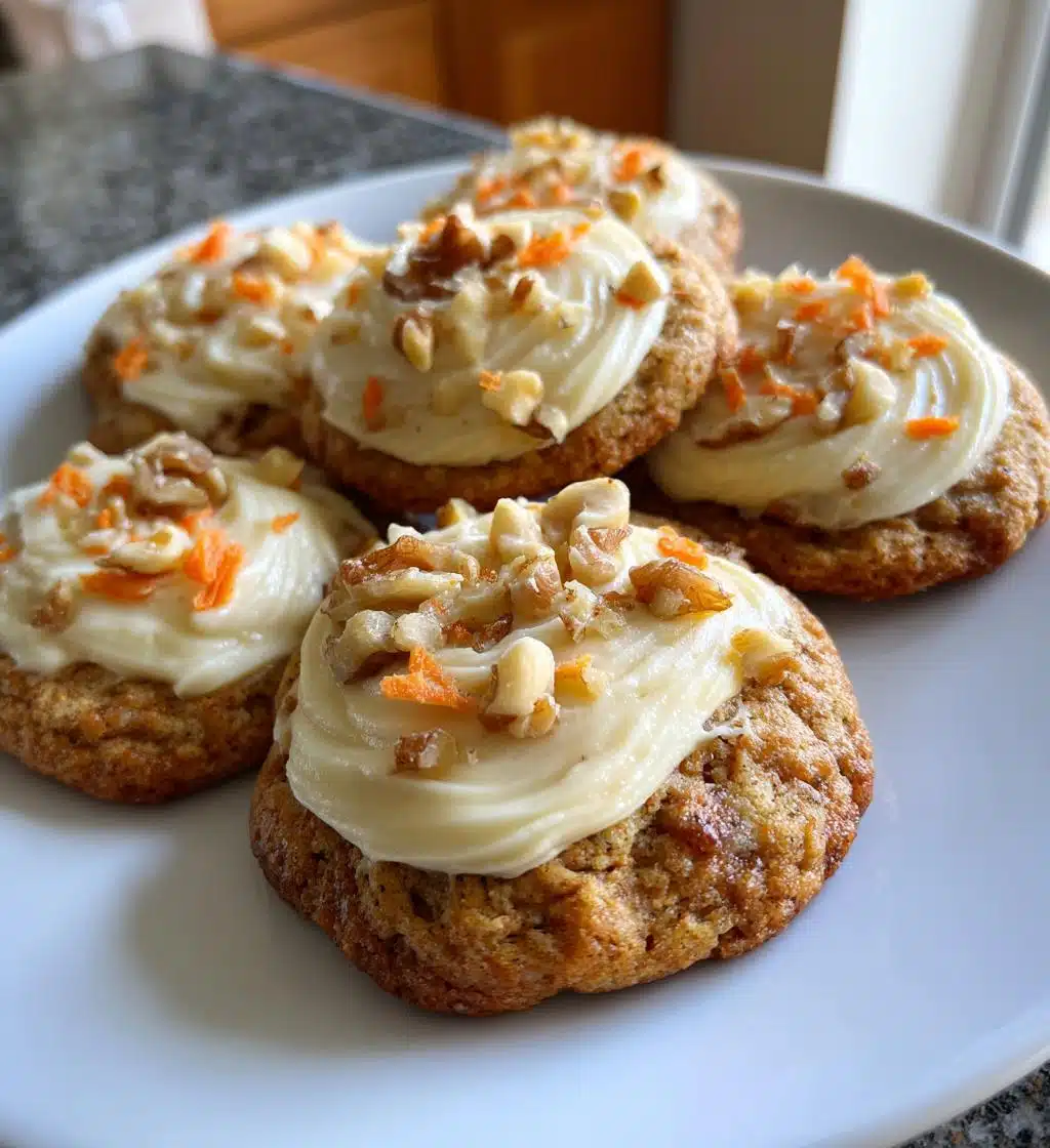 carrot cake cookies with cream cheese frosting - detail 1