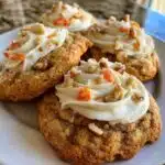 carrot cake cookies with cream cheese frosting