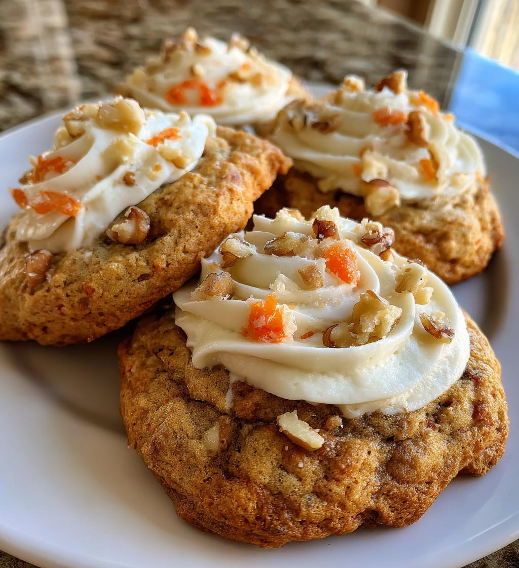 carrot cake cookies with cream cheese frosting