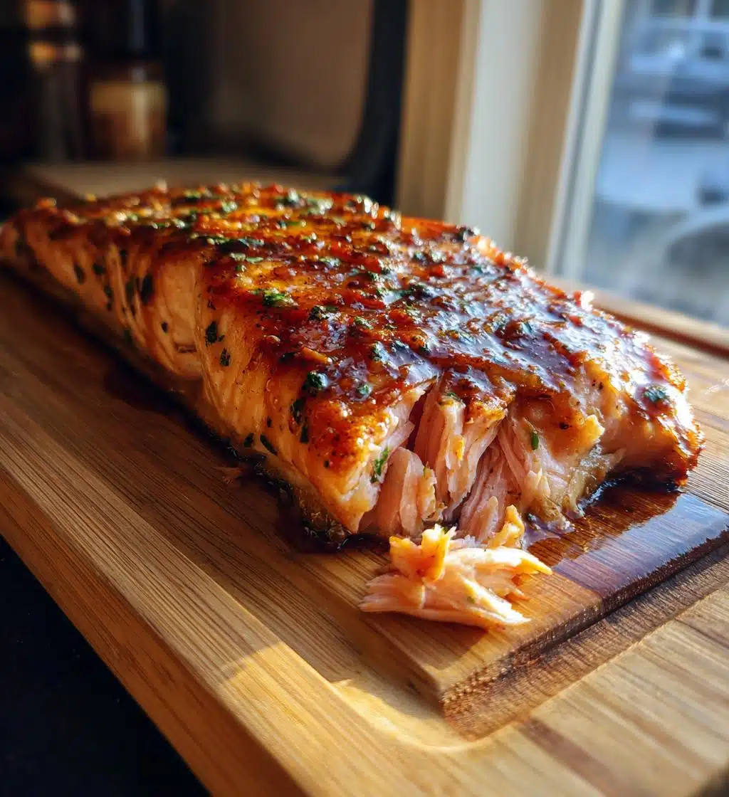 cedar plank salmon - detail 1