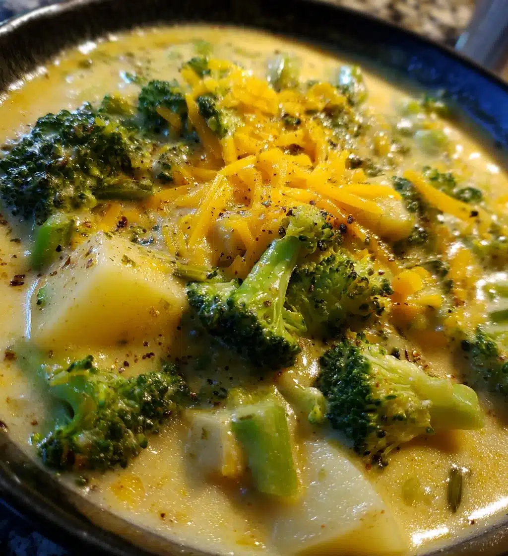 cheddar broccoli potato soup - detail 1