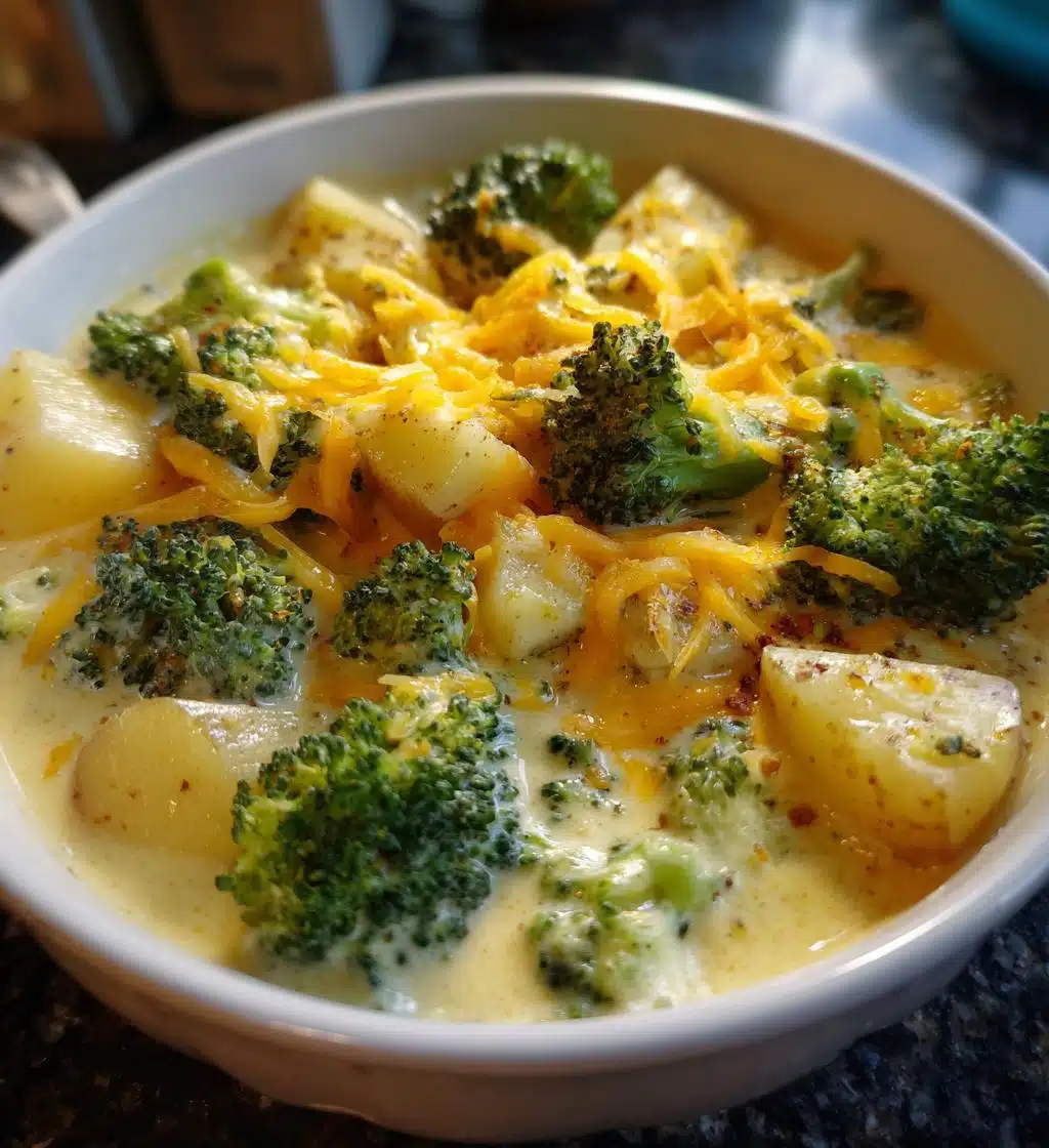 cheddar broccoli potato soup
