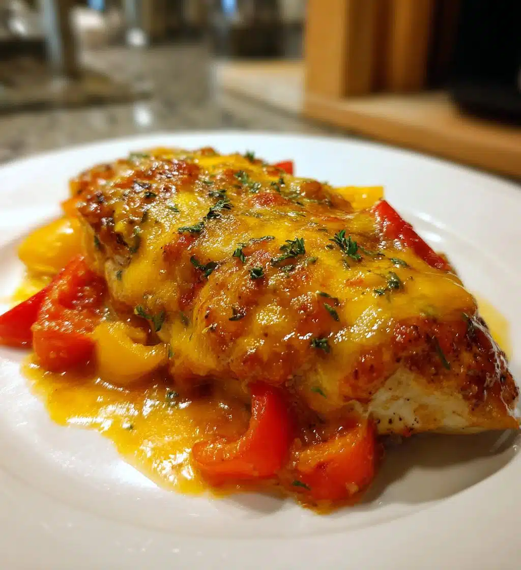 cheesy baked chicken and peppers - detail 1