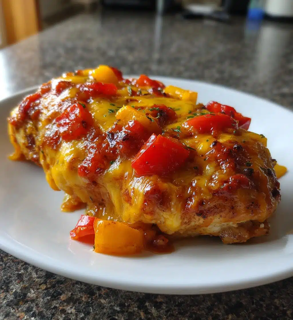 cheesy baked chicken and peppers