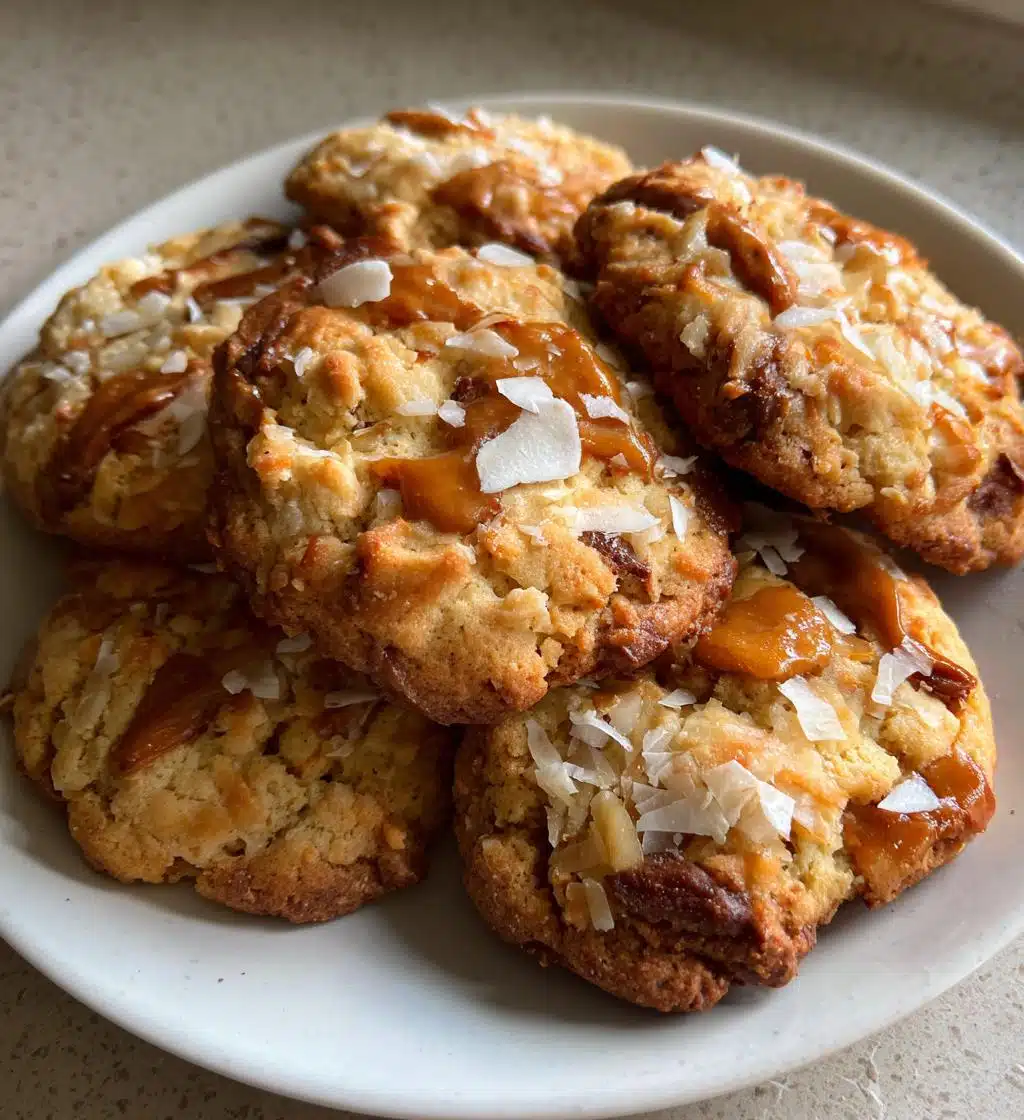 chewy caramel coconut cookies - detail 1