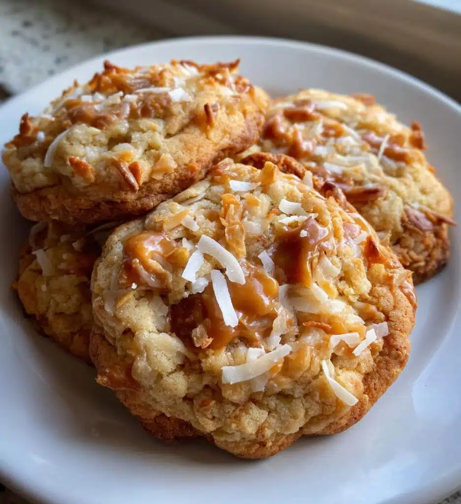 chewy caramel coconut cookies