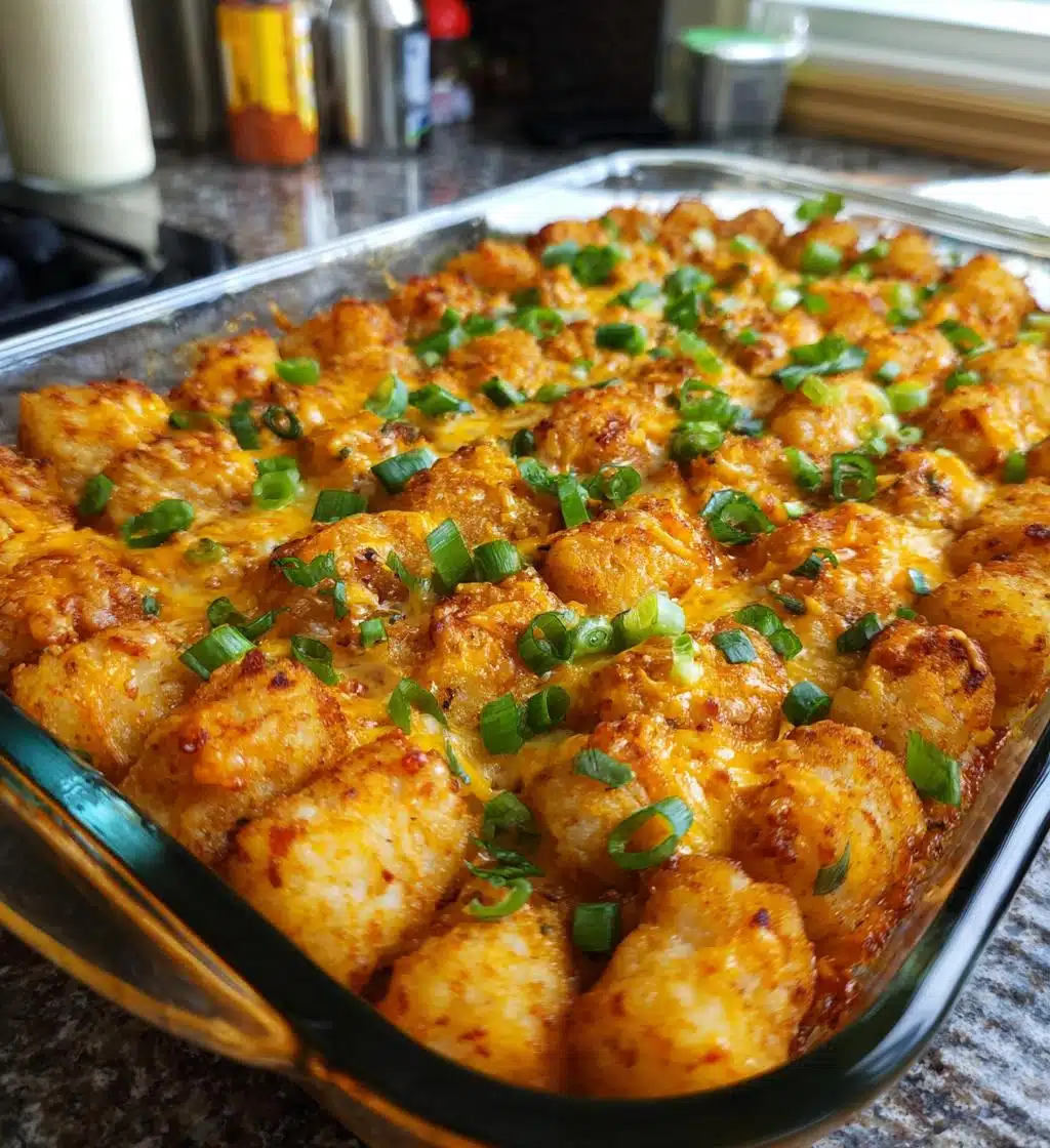chicken bacon ranch tater tot casserole - detail 1