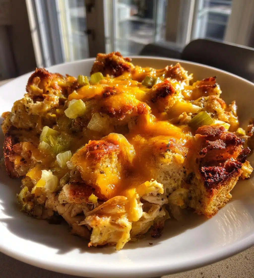 chicken dressing casserole - detail 1