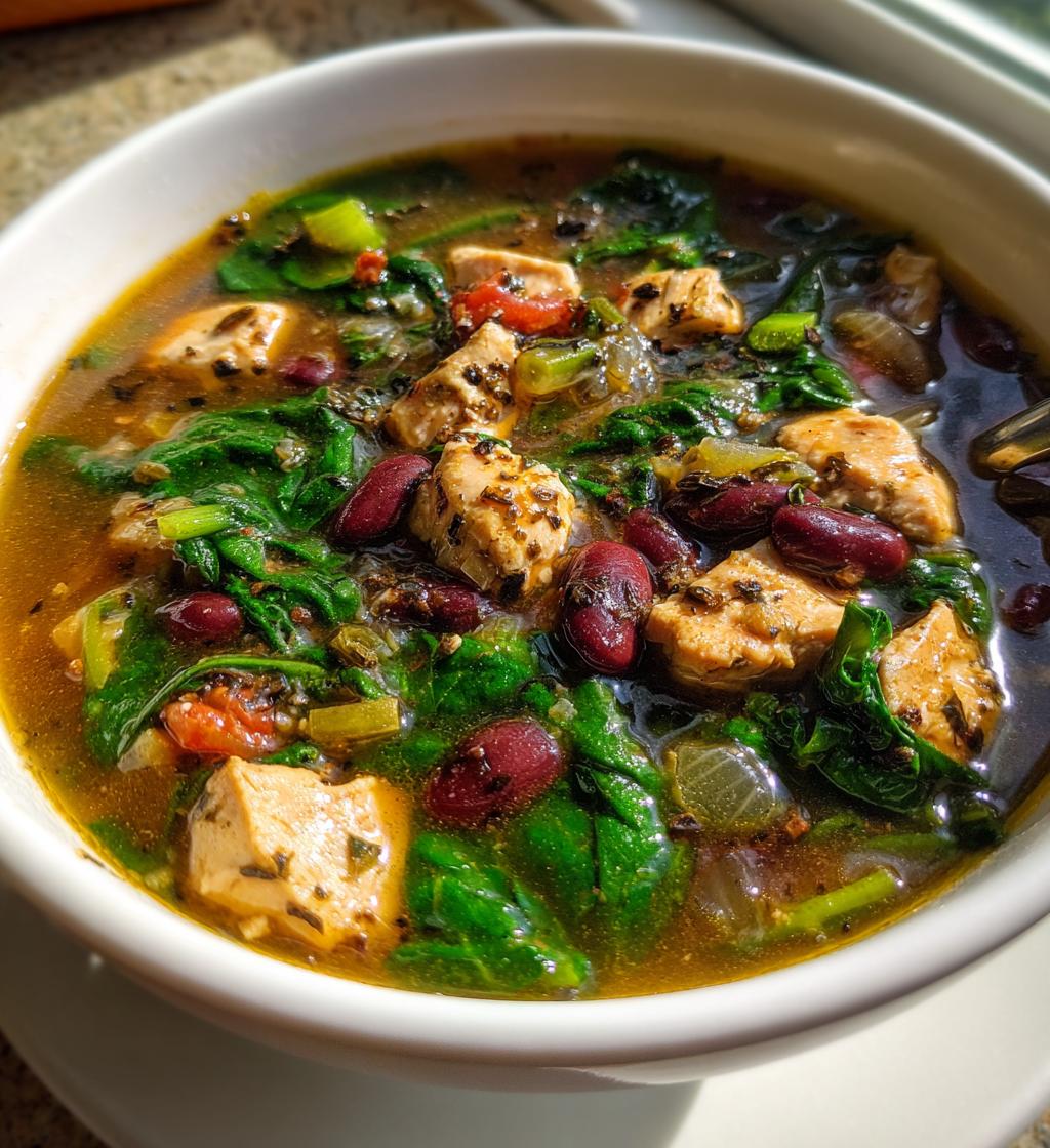 chicken spinach bean soup