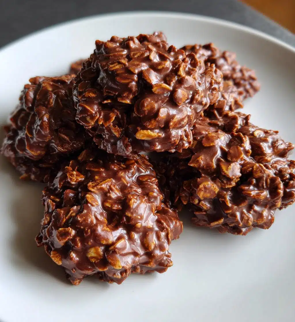 chocolate peanut butter no bake cookies - detail 1