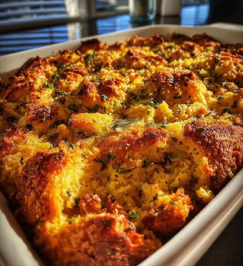 cornbread stuffing - detail 1