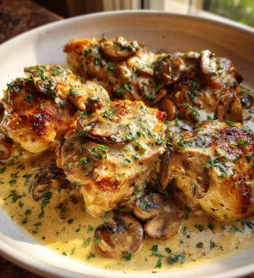 creamy herb mushroom chicken