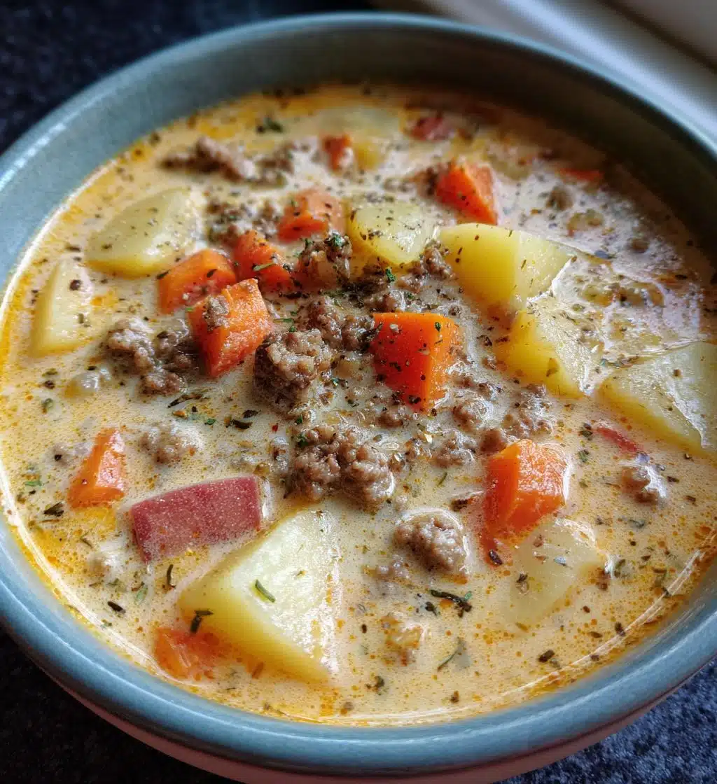 creamy potato hamburger soup recipe - detail 1