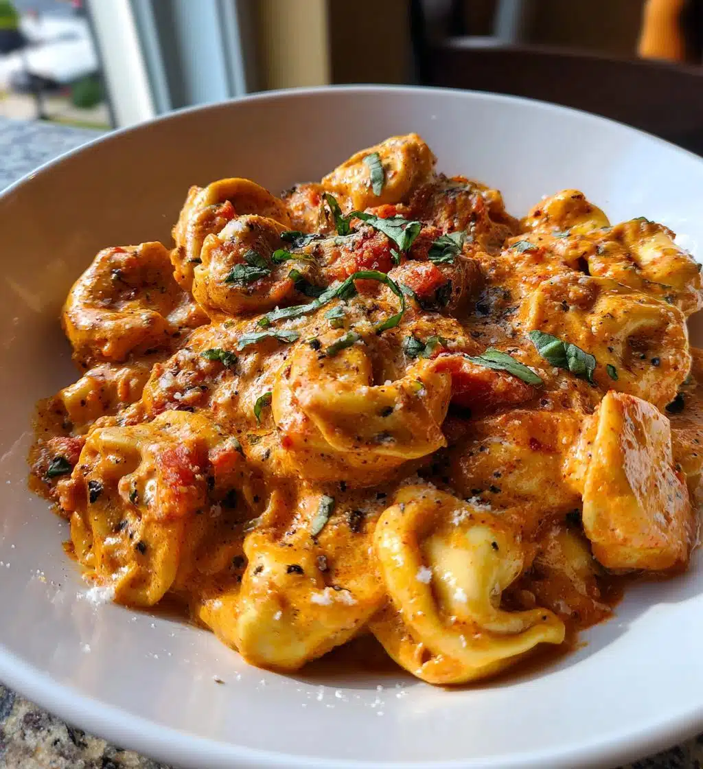 creamy tortellini with tomatoes - detail 1
