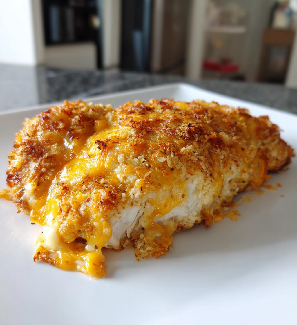 crispy cheddar chicken baked