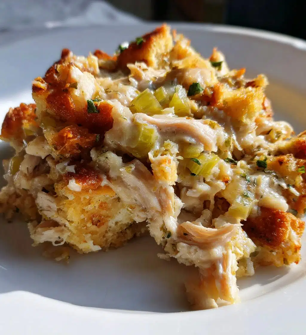 crockpot chicken stuffing - detail 1