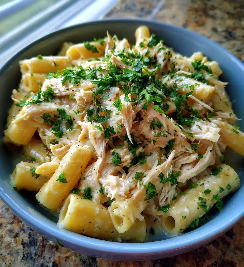 crockpot garlic parmesan chicken pasta