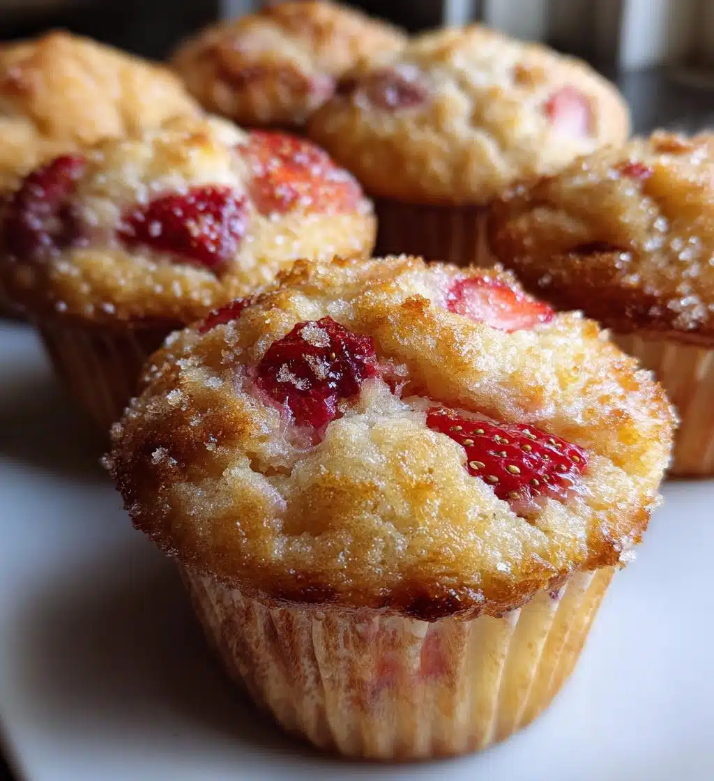 fresh strawberry muffins - detail 1