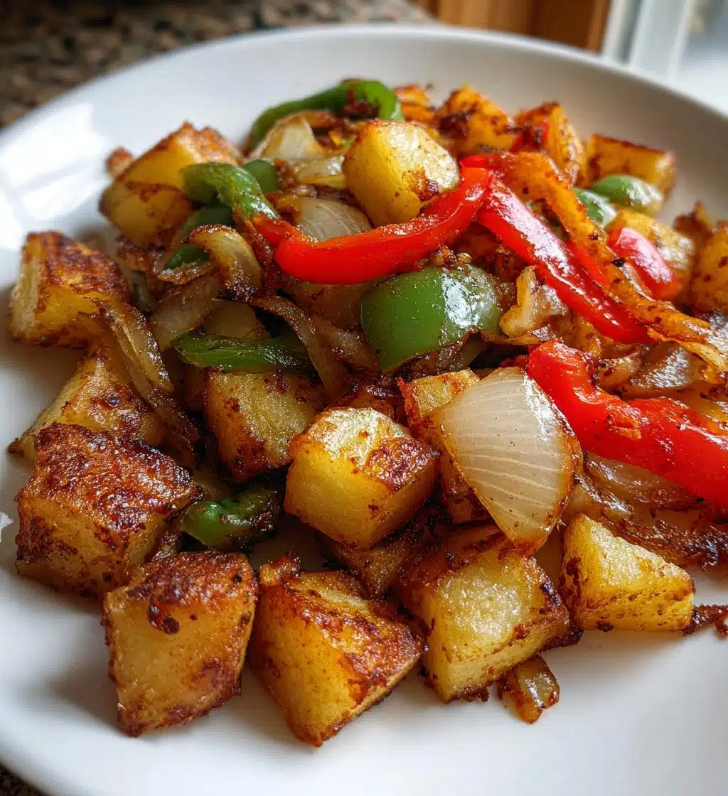 fried potatoes and onions peppers - detail 1
