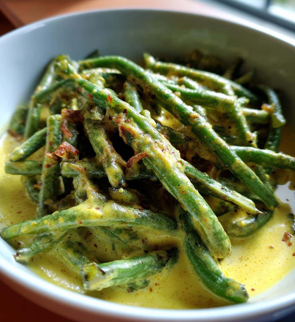 green beans in creamy parmesan sauce - detail 1
