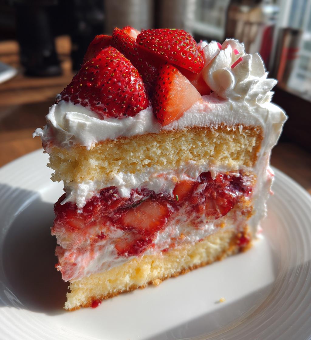 heavenly strawberry cake - detail 1