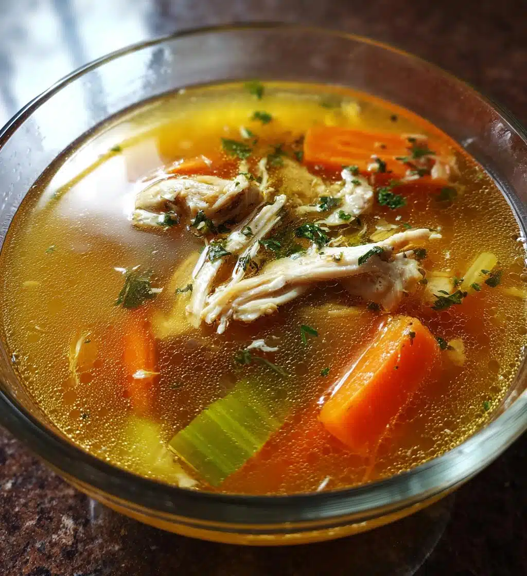 homemade chicken stock - detail 1