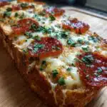 homemade pepperoni garlic bread