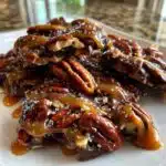 homemade turtle candy with pecans and caramel