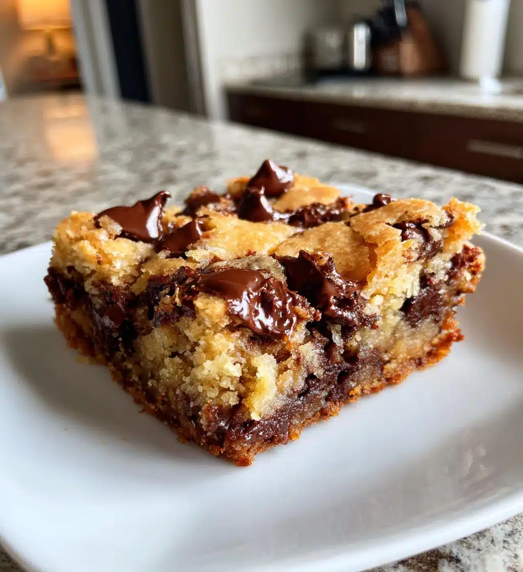 lazy chocolate chip cookie bars - detail 1