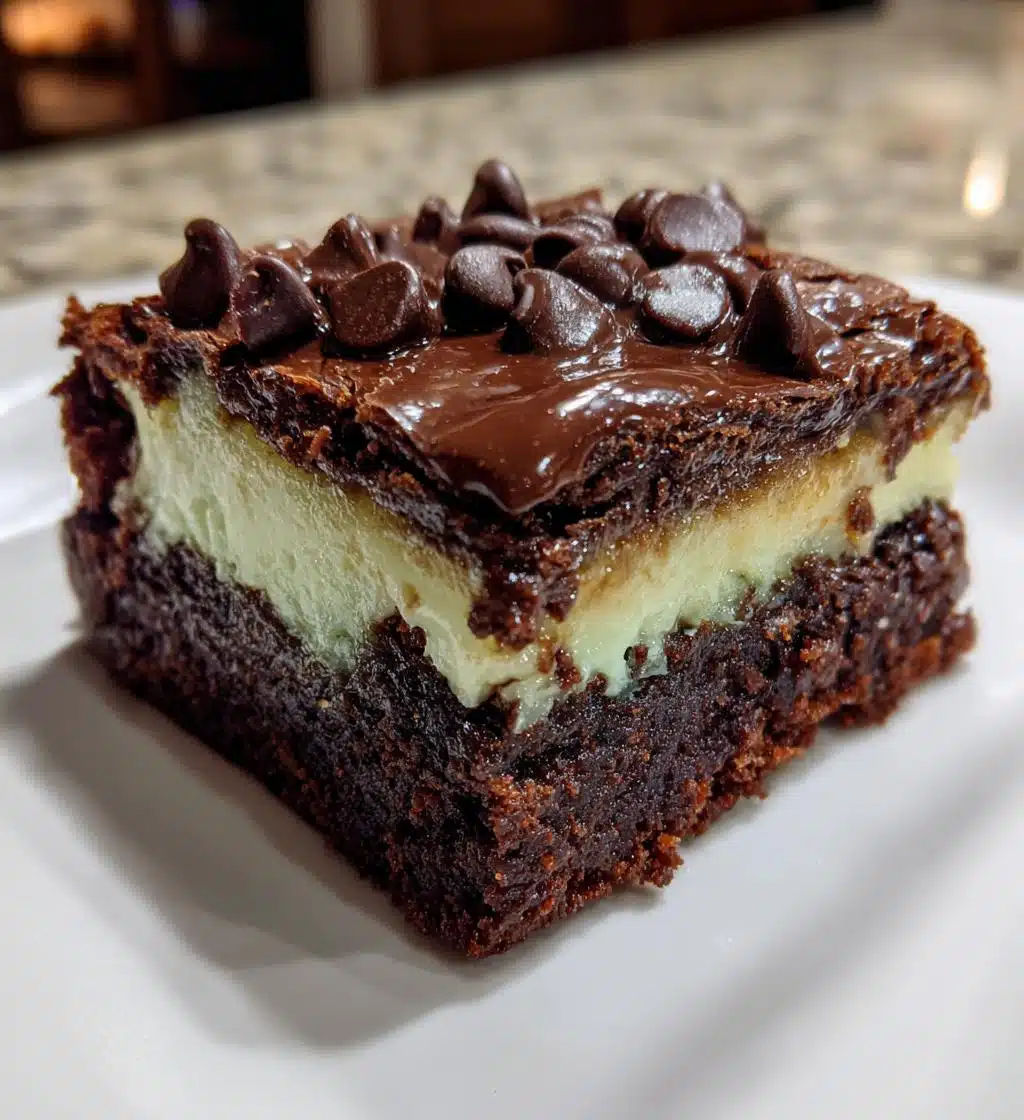 mint fudge stuffed brownies