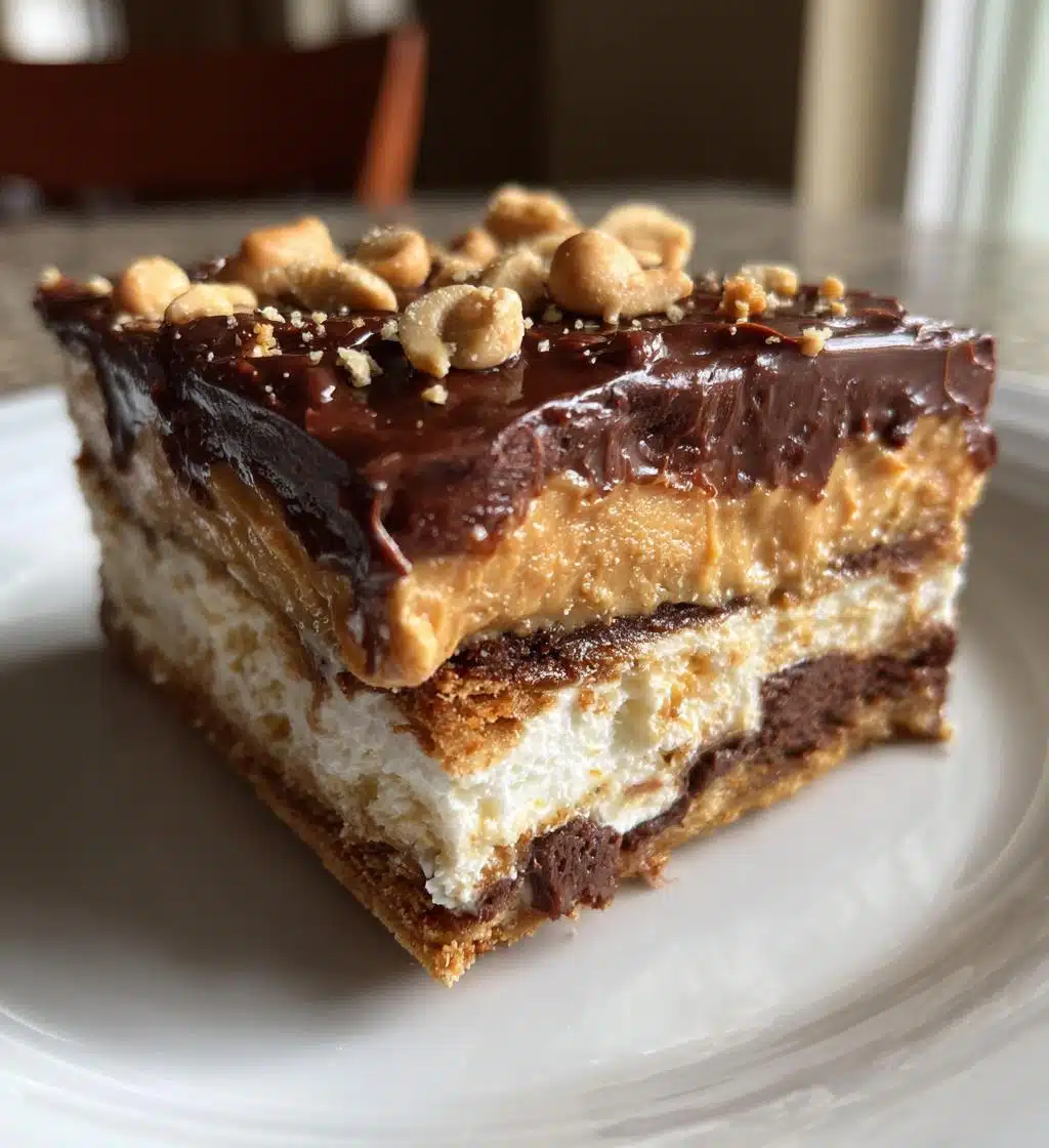 no bake peanut butter chocolate lasagna