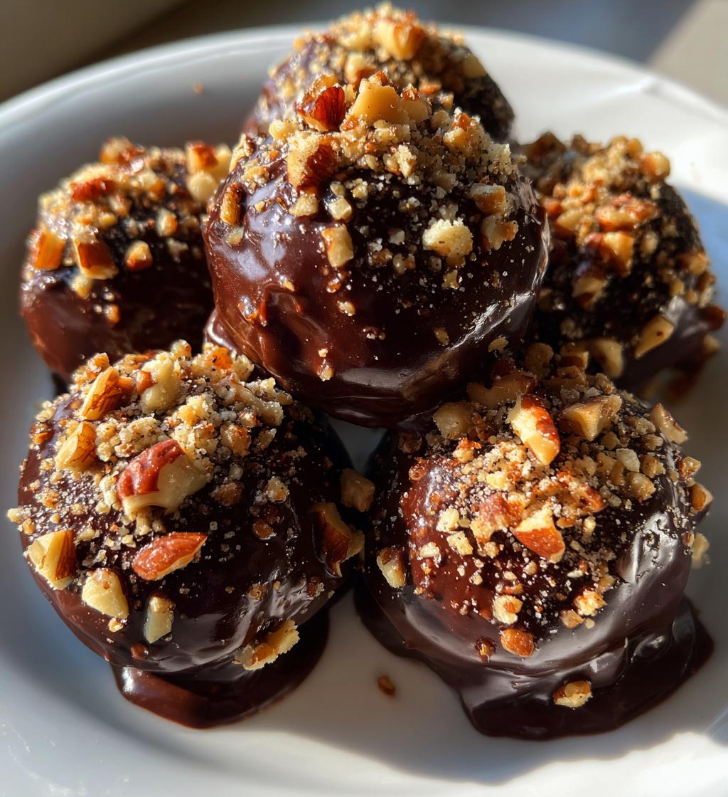 no bake pecan pie balls with chocolate coating