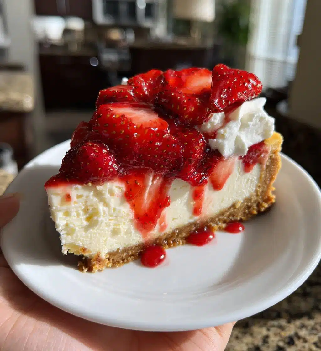 no bake strawberry cheesecake - detail 1