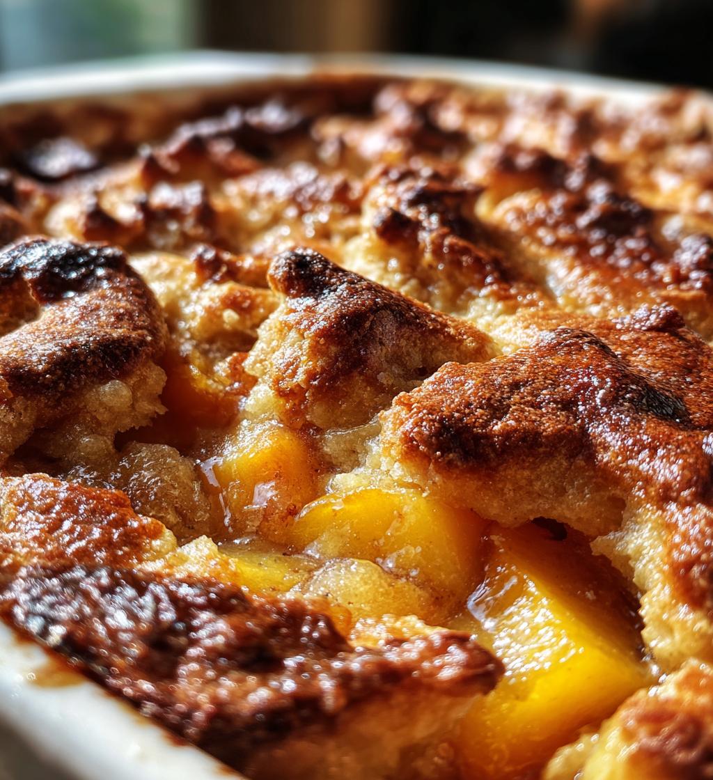 old time oven peach cobbler - detail 1