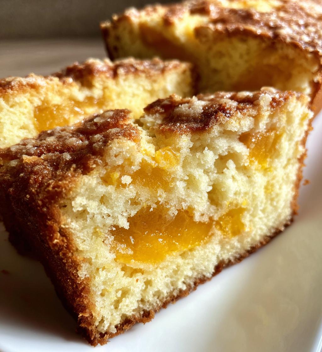 peach cobbler pound cake - detail 1