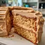 peanut butter cake with peanut butter frosting