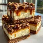 praline crumb caramel cheesecake bars